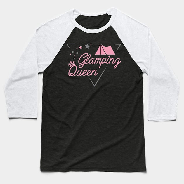 Camping: Glamping Queen Baseball T-Shirt by nektarinchen